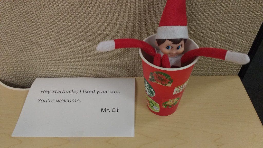 Elf on the Shelf - Starbucks