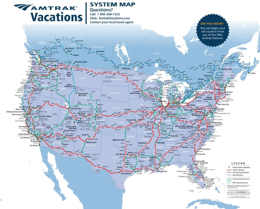 train travel map usa