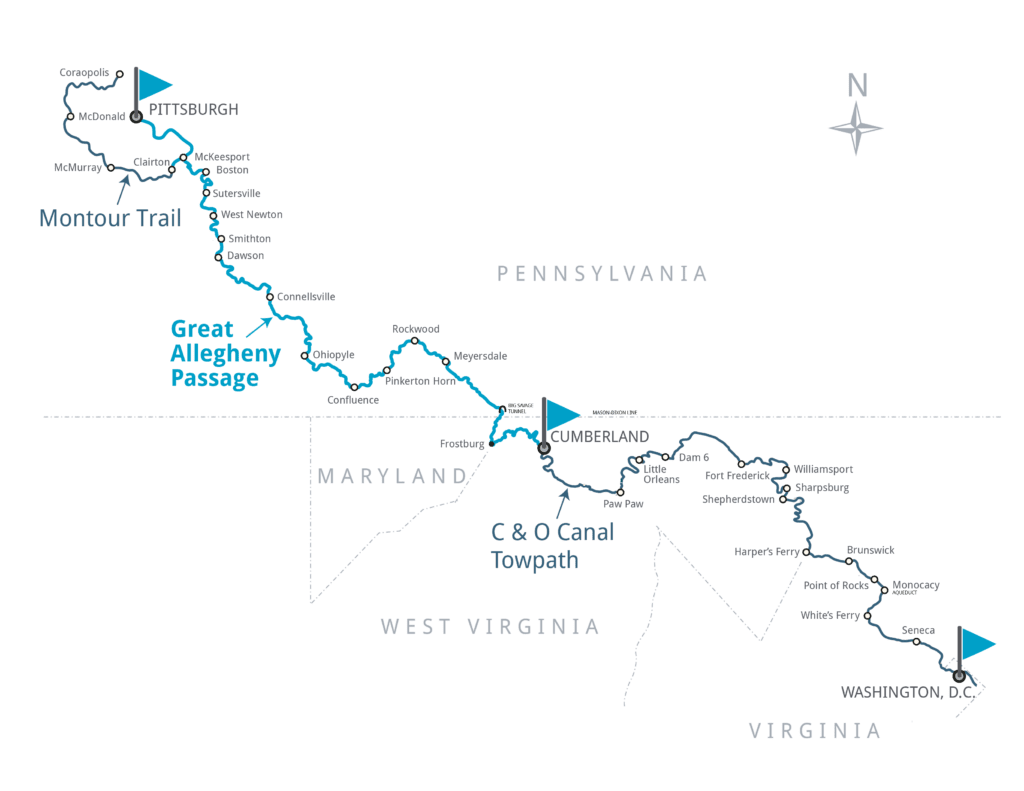 Great Allegheny Passage map